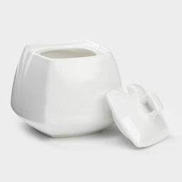 Сахарница с крышкой Wilmax Ilona, 340 мл, фарфор, белая