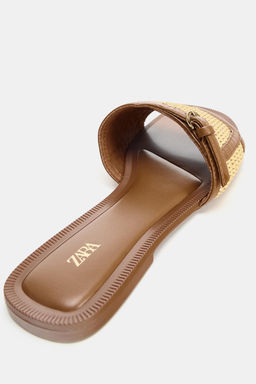 SANDALIA PLANA DETALLE HEBILLA / Beige claro - Zara фото 6