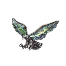 Брошь-подвеска "Ястреб" со вставкой из гелиотиса