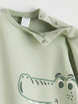 Dinozor Bask?l? Erkek Bebek Tulum