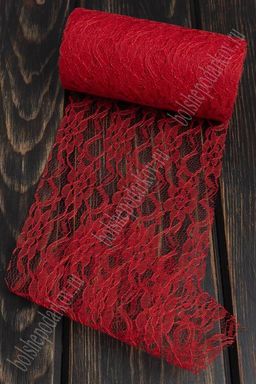 Фатин с узором "Цветы" 15 см*10 ярд (SF-2940) красный №6