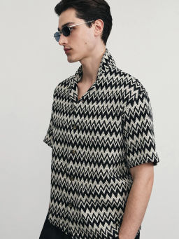 Рубашка кроше из смесового хлопка / Zarina