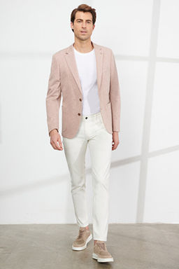 Slim Fit Dar Kesim Mono Yaka Desenli Kiremit Ceket 4A0423200020KMT