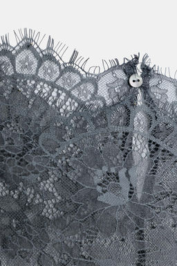 TOP ENCAJE ZW COLLECTION / Gris - Zara фото 7