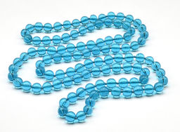 Бусы длинные шарик 10мм цв.голубой