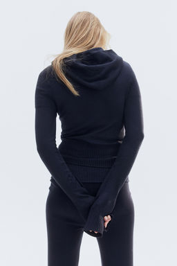 Chaqueta en punto fino con capucha y cremallera - H&m фото 5