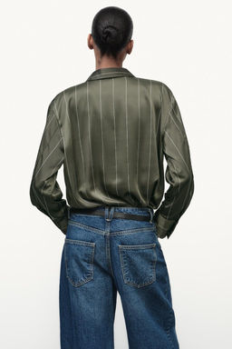 STRIPED SATIN SHIRT - Zara фото 11