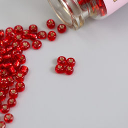 Бисер круглый 6/0 в бутылочке «Красный», прозрачно-цветной 2×20 г, набор 2 шт.