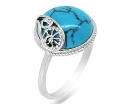 Кольцо из серебра бирюза пресс., СПН4173