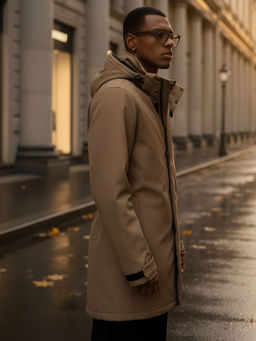 Парка спортивная мужская с капюшоном softshell бежевого цвета 9565B - Mtforce фото 42