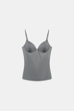 TOP MEZCLA POLIAMIDA / Gris perla - Zara фото 4