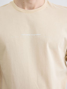 Bisiklet Yaka Yaz? Bask?l? Penye Erkek Ti??rt