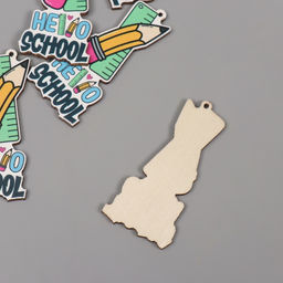 Декор для творчества дерево «Линейка и карандаш», набор 5 шт., 5.7×2.7×0.3 см