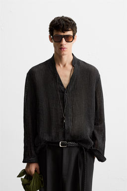 SEMI-SHEER TEXTURED SHIRT - Zara фото 2