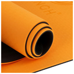 Коврик для фитнеса и йоги Sangh, нескользящий, 183×61×0.6 см, оранжевый, чёрный