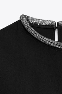 TOP WITH GLITTER NECK - Zara фото 8
