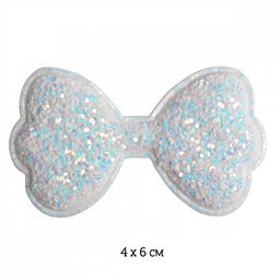 Аппликации пришивные c глиттером арт.TBY.2168 Бантик цв.белый 4х6см, уп.20 шт.