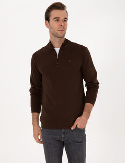 Koyu Kahverengi Regular Fit Sweatshirt