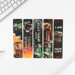 Цена за 3 шт. Закладки картонные, шпаргалки 5 шт «Динозавр»