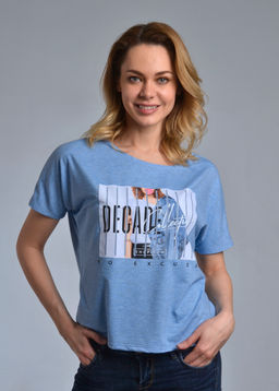 Футболка женская СТАЙЛ (голубой №10 ) - Ивановская трикотажная компания фото 2