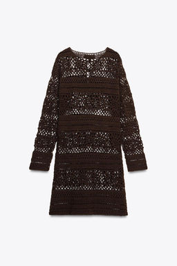 CROCHET KNIT MINI DRESS - Zara фото 6