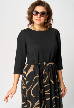 Платье EVA GRANT 7216С черый+принт  фото 5