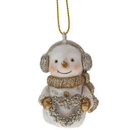 Фигурка декоративная подвесная "Снеговик", L4 W4 H5,5 см, 4в.