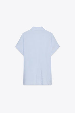 SHORT SLEEVE SHIRT WITH KNOT - Zara фото 6