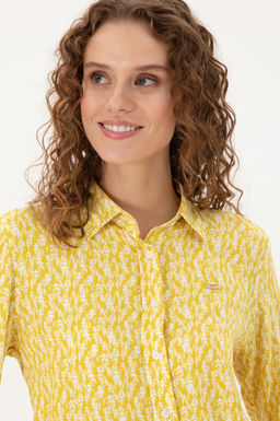 Женская желтая рубашка с длинным рукавом Неожиданная скидка в корзине - U.s. polo assn фото 2