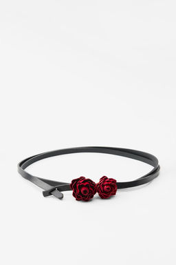 FINE LEATHER BELT WITH ROSES - Zara фото 4