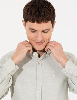 Haki Slim Fit Uzun Kollu G_mlek