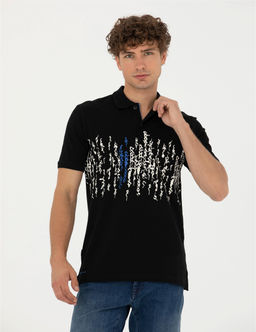 Siyah Slim Fit Polo Yaka Ti__rt - Pierre cardin фото 3