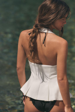 TOP HALTER PLIEGUES / Blanco - Zara фото 11