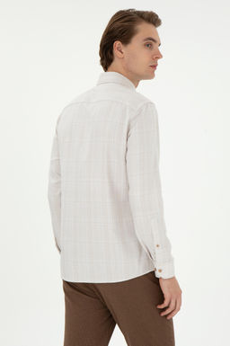 Мужская рубашка песочного цвета с длинным рукавом Неожиданная скидка в корзине - U.s. polo assn фото 5