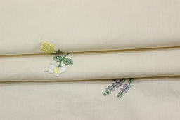 Перкаль Премиум с вышивкой Полевые цветочки цв.св.кремово-бежевый, СОРТ2, ш.1.53м, хл-100% - Купава фото 5