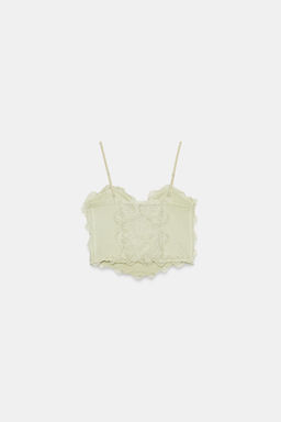 TOP CORSETERO COMBINADO ENCAJE / Khaki claro