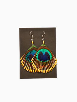 Серьги «Павлин», 5×8 см, жёлтые