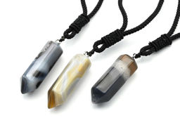 Подвеска из агата бразильского кристалл 14*44мм