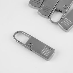 Язычок - пуллер для молнии, металлический, 3.7 см × 1.1 см, 5 шт., цвет серебряный