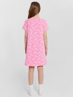 Сорочка ночная для девочек розовая с принтом и надписью lets go baby - Mark formelle фото 4