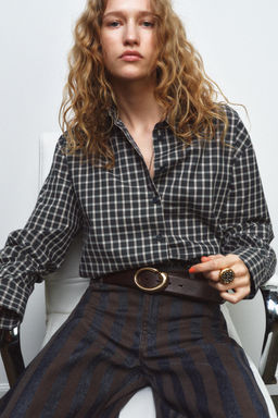 ZW COLLECTION CHECK SHIRT WITH SCARF - Zara фото 19