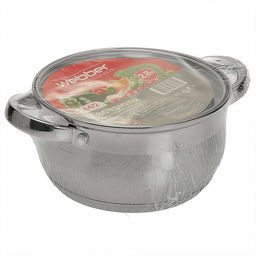 Кастрюля нерж. 2,8л, 18см, стекл. крышка, арт. ВЕ-144/2