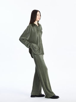 Beli Lastikli D?z Geni? Pa?a Kad?n Pantolon