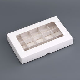 Коробка складная под 15 конфет, белая, 13,7 Х 22 Х 3,5 см - UPAK LAND фото 3