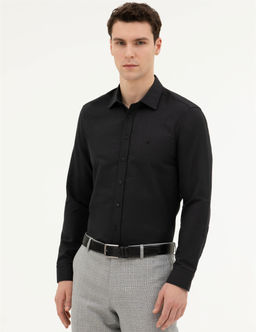 Siyah Slim Fit Uzun Kollu G_mlek