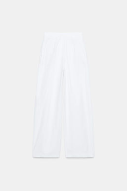 PANTAL?N POPEL?N PINZAS / Blanco - Zara фото 14