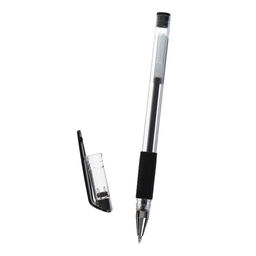 Цена за 12 шт. Ручка гелевая DENISE, пулевидный пишущий узел 0.5 мм, чернила чёрные, с резиновым упором