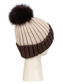 Шапка жен. шерсть+акр LB-I66001 d.brown/beige - Labbra фото 2