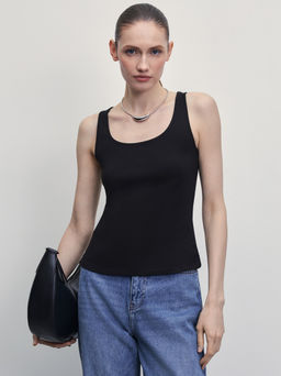 Базовый топ из эластичного хлопка / Zarina