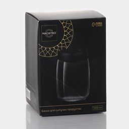 Банка для сыпучих продуктов Magistro Плезир, 1 л, 1116 см, с вакуумной крышкой, стекло, прозрачная  фото 10